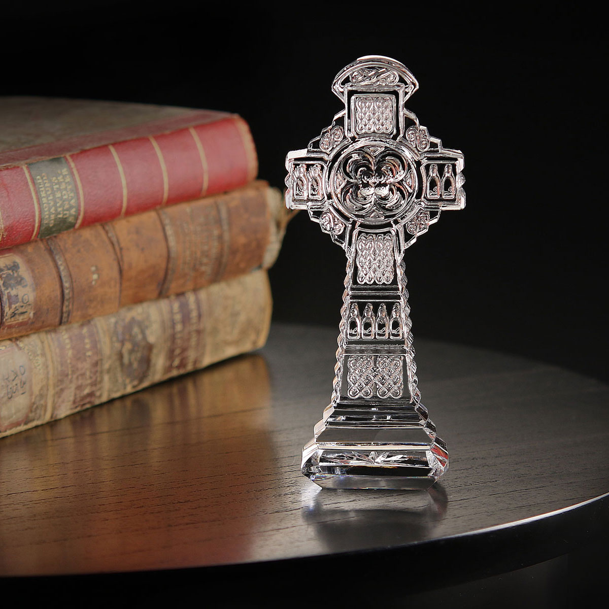 Cashs Ireland Celtic Crystal Cross Sculpture